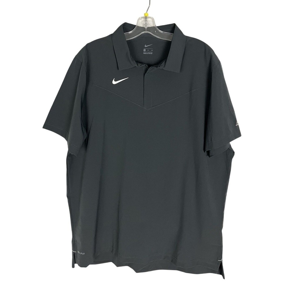 Nike ACC Dry Fit‎ Shirt Men's XL Dark Gray Short Sleeve Polo Shirt